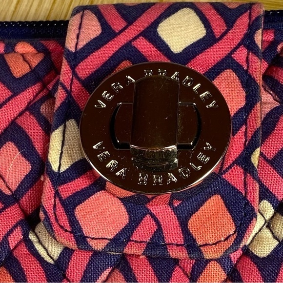 Vera Bradley Wallet Blue-Pink Zips - Picture 3 of 9